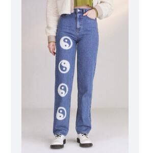 Pacsun Yin Yang 90s Boyfriend Blue Jeans Size 24‎